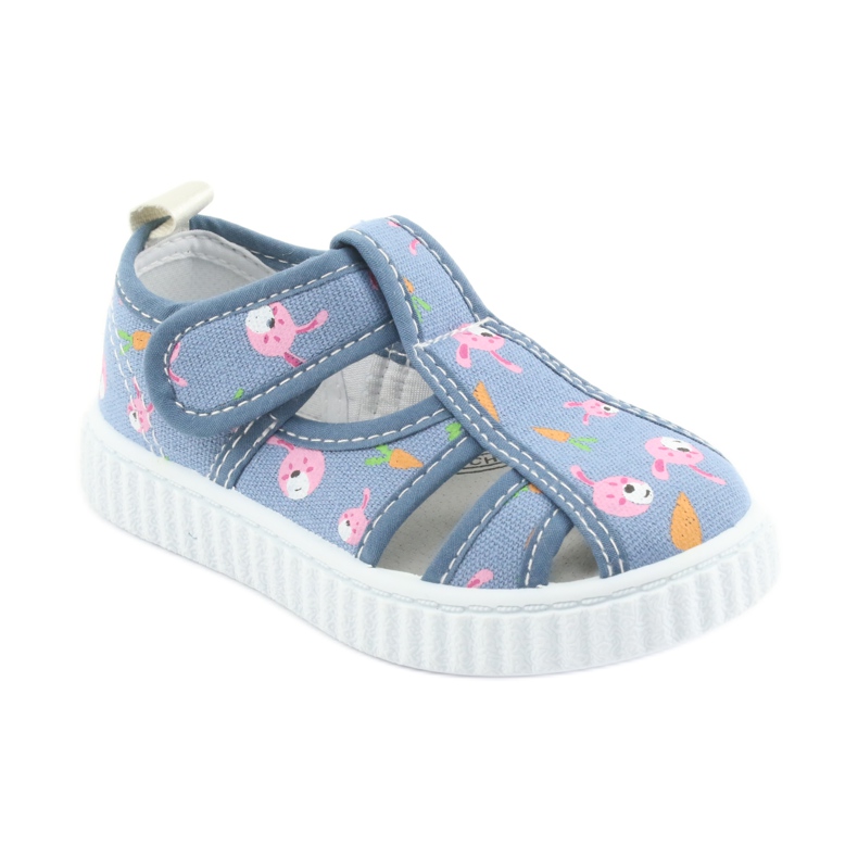 American Club children's shoes with velcro blue TEN 32/19 white pink 1