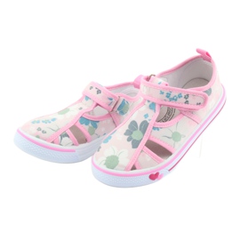 American Club American shoes children's shoes Velcro leather insole white blue pink green 3