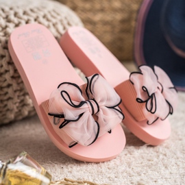Best Shoes Foam Slippers With A Bow pink 2
