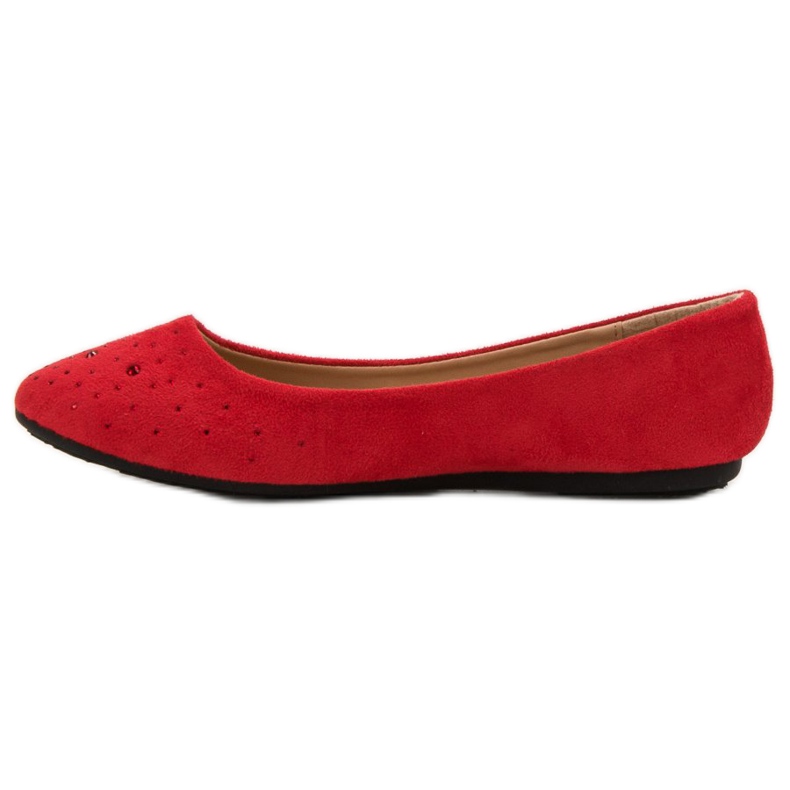 Renda Ballerinas With Cubic Zirconia red 1