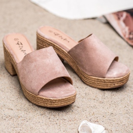 Flyfor Light Slippers On The Post pink 1