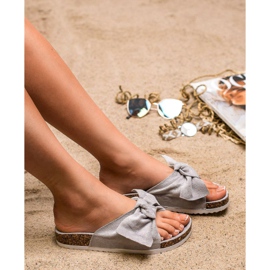 Diamantique Slippers With Bow grey 2