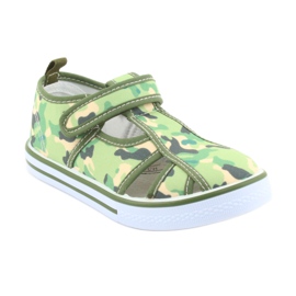 American Club children's shoes with velcro green camo TEN 27/19 brown grey 1
