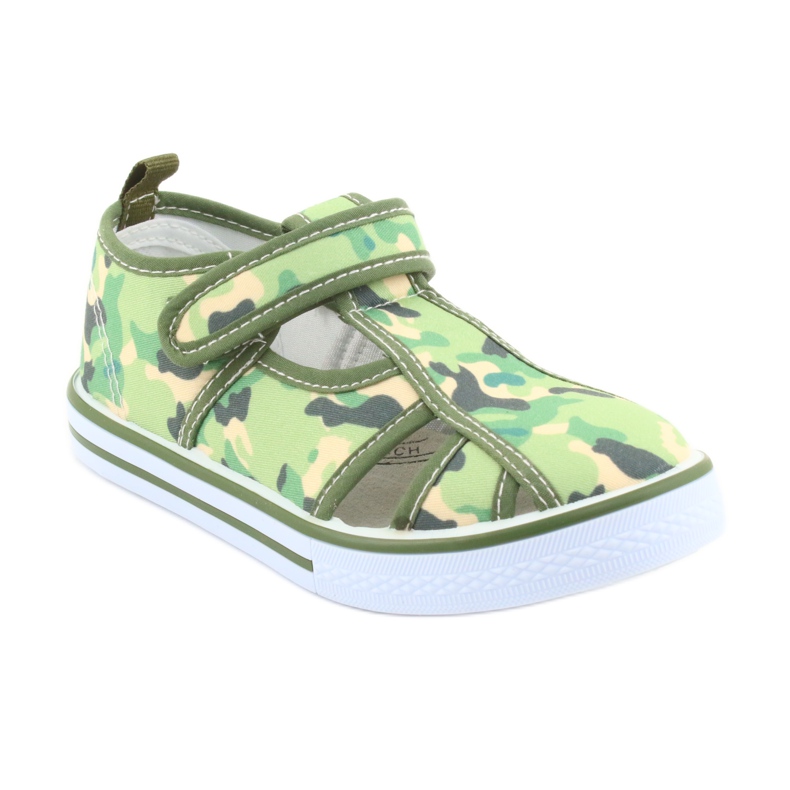 American Club children's shoes with velcro green camo TEN 27/19 brown grey 1