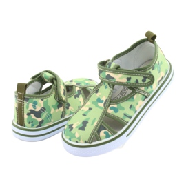 American Club children's shoes with velcro green camo TEN 27/19 brown grey 4