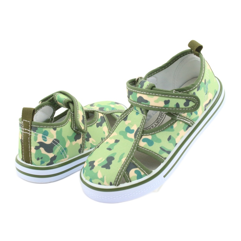American Club children's shoes with velcro green camo TEN 27/19 brown grey 4