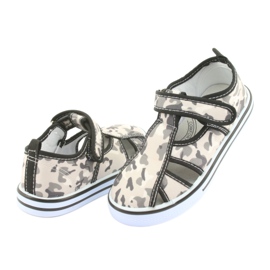 American Club children's shoes with Velcro leather insole white brown black grey 4