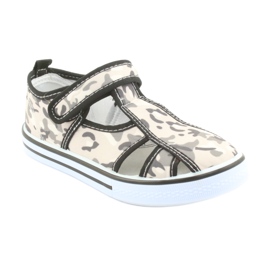 American Club children's shoes with Velcro leather insole white brown black grey 1