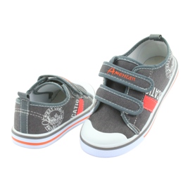 American Club gray jeans velcro sneakers white orange grey 4