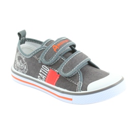 American Club gray jeans velcro sneakers white orange grey 1