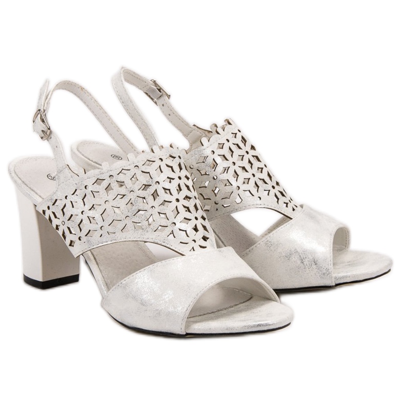 Goodin Openwork Sandals white grey 1