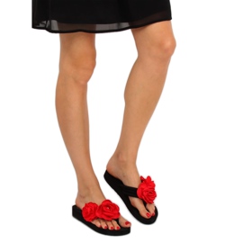 Black TS-33 Black flip-flops red 2