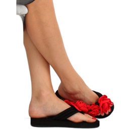 Black TS-33 Black flip-flops red 1