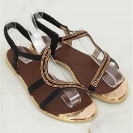 Asymmetrical black sandals GD4157 Black 1