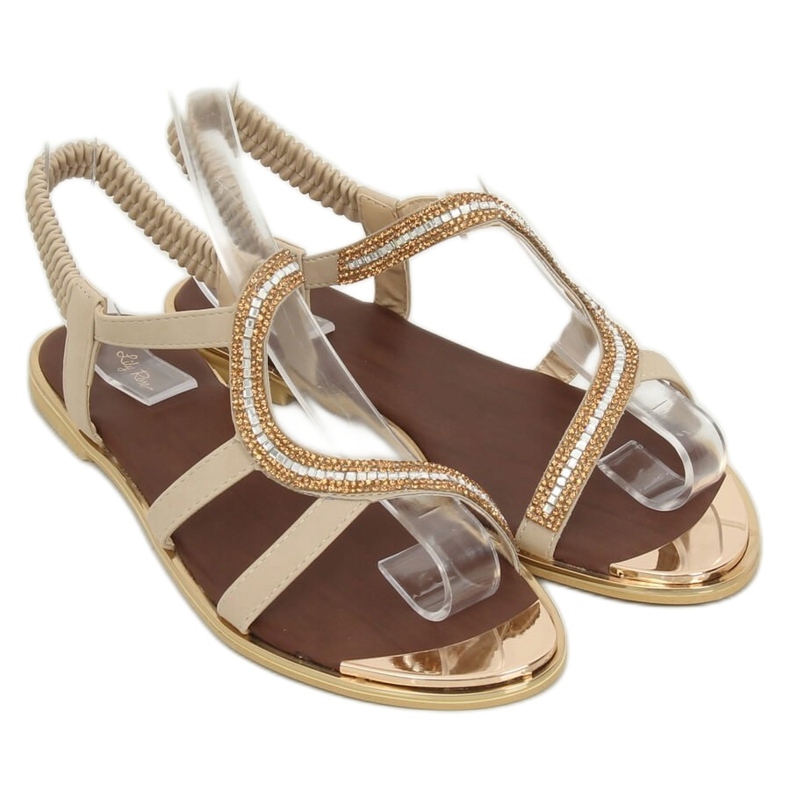 Asymmetric beige sandals GD4157 Beige 1
