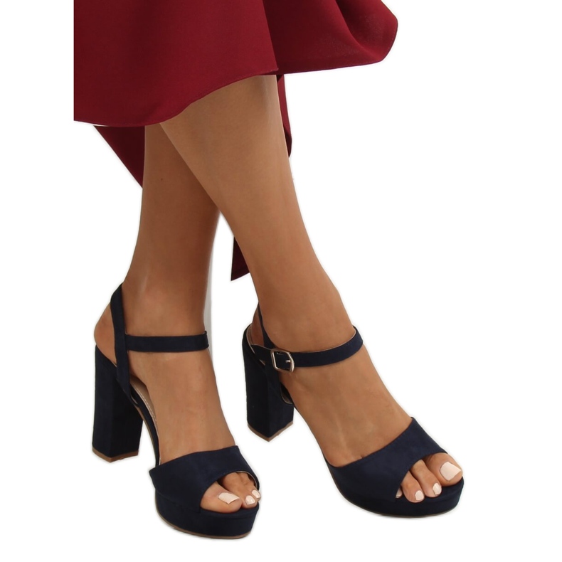 Sandals on the platform YL96095 Navy navy blue 1