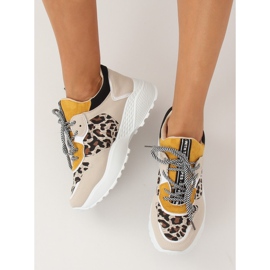 BL170P Leopard Print beige sports shoes brown yellow 2