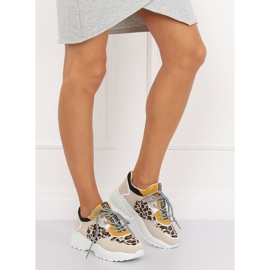 BL170P Leopard Print beige sports shoes brown yellow 1