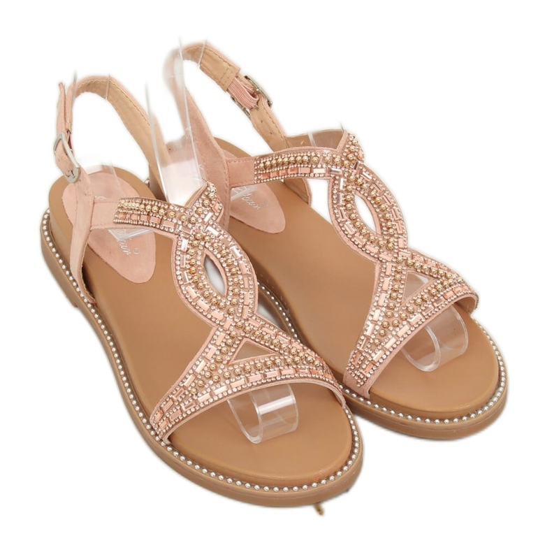 Sandals decorated with pink LC-802 Pink 1 Sandals decorated with pink LC-802 Pink 1