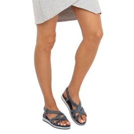 Women's navy blue sandals 1499 Navy 2