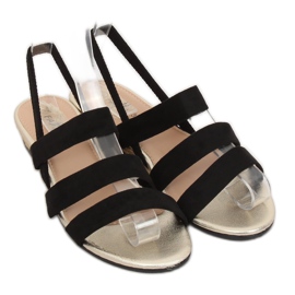 Black SM007 Black espadrilles sandals 1