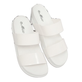 White women's white slippers TS-23 White 1