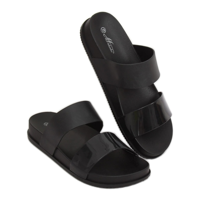 Black women's black slippers TS-23 Black 1