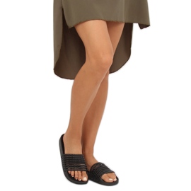 Black G301 Black slippers with beads 2