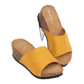 Yellow GU56 Yellow wedge slippers 1 Yellow GU56 Yellow wedge slippers 1