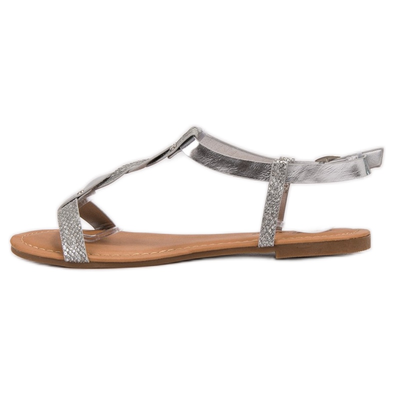 Mannika Silver Flat Sandals grey 1