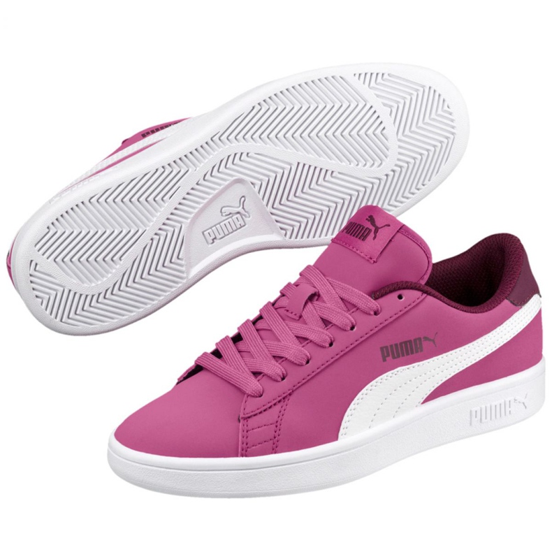 Puma Smash v2 Buck Jr 365182 06 white pink 1