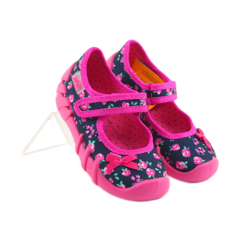 Girls' slippers Befado 109p181 pink navy blue 4