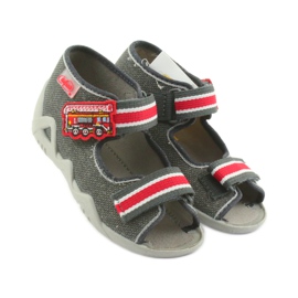 Boys' slippers Napa Befado 250P089 gray red grey 4