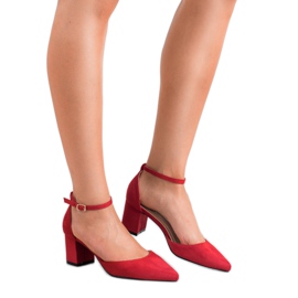 Small Swan Pumps fastened with a buckle red 1