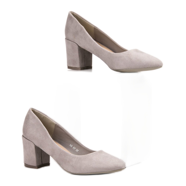 Small Swan Suede Pumps grey 2