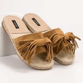 VICES Fringed Slippers brown 4