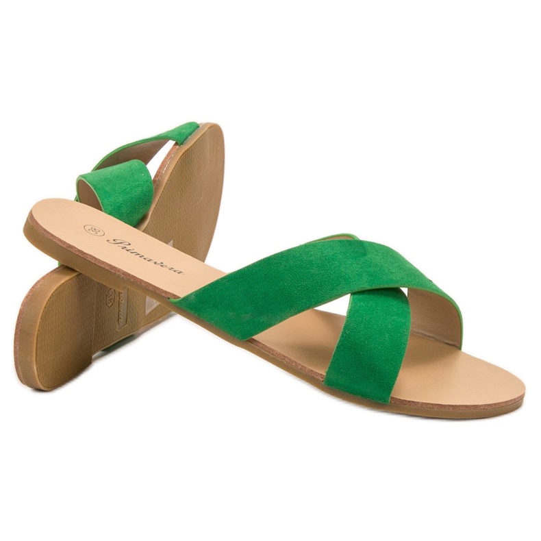 Primavera Comfortable Flat Slippers green 1