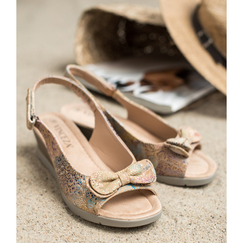 Vinceza Sandals With Bow brown multicolored 2