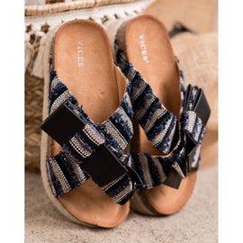 Vices Textile Slippers On The Platform black 2