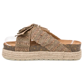 Vices Textile Slippers On The Platform brown 1