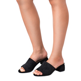 Suede Slippers On The VINCEZA Post black 1