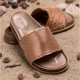 Bestelle Rubber Slippers With Cubic Zirconia yellow 2