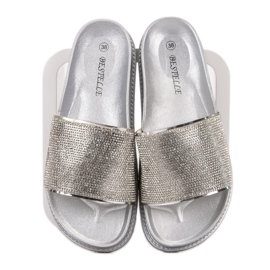 Bestelle Rubber Slippers With Cubic Zirconia grey 1