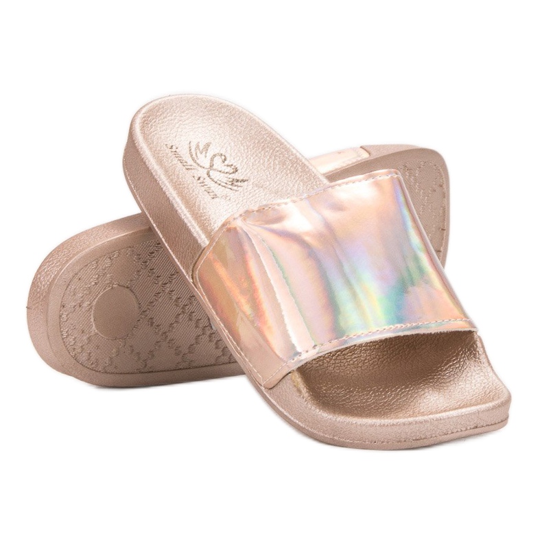 Small Swan Fashionable Rose Gold slippers pink 2 Small Swan Fashionable Rose Gold slippers pink 2