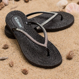 Seastar Flip-flops With Cubic Zirconia black 1