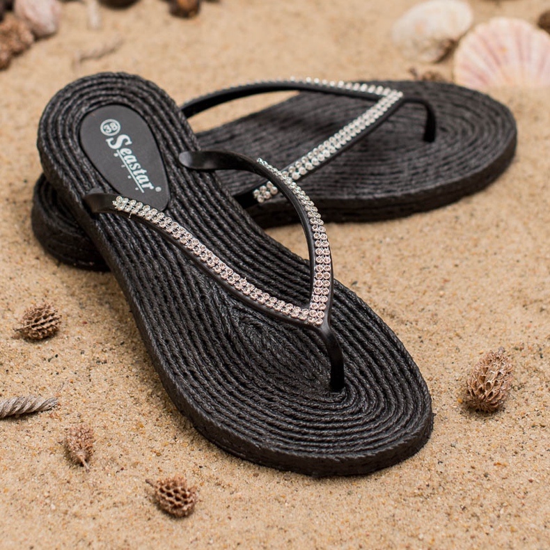 Seastar Flip-flops With Cubic Zirconia black 1
