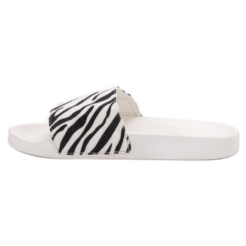 SHELOVET Suede Sports Slippers white black 1