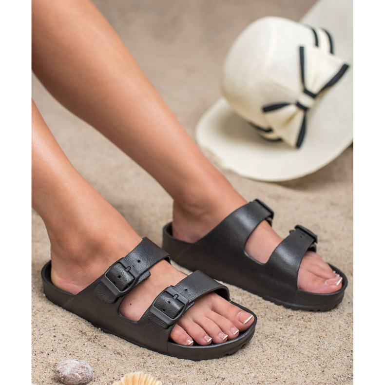 SHELOVET Light Slippers With Buckle black 1