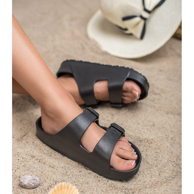 SHELOVET Light Slippers With Buckle black 2