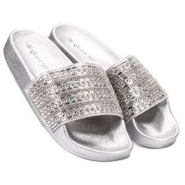 Queen Vivi Slippers With Crystals grey 1